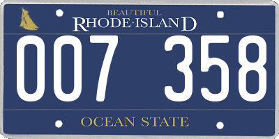 RI license plate 007358