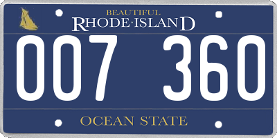 RI license plate 007360