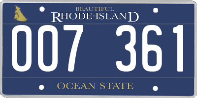 RI license plate 007361