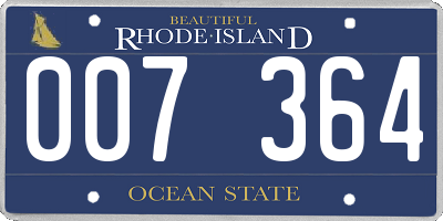 RI license plate 007364