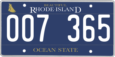 RI license plate 007365