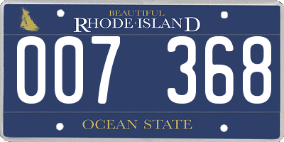 RI license plate 007368