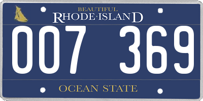 RI license plate 007369