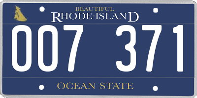 RI license plate 007371