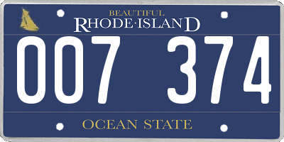 RI license plate 007374