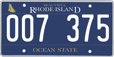 RI license plate 007375