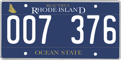 RI license plate 007376