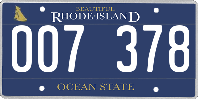 RI license plate 007378