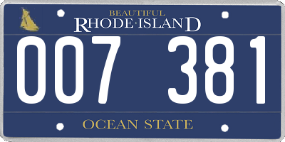 RI license plate 007381