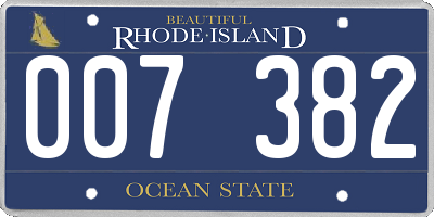 RI license plate 007382