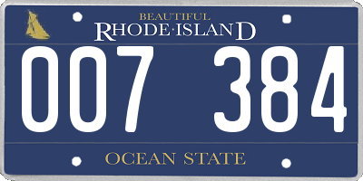 RI license plate 007384