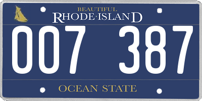 RI license plate 007387
