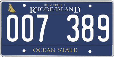 RI license plate 007389