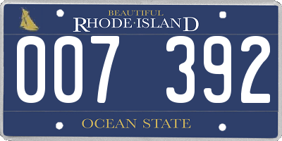 RI license plate 007392