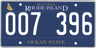 RI license plate 007396