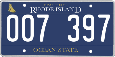 RI license plate 007397