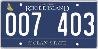 RI license plate 007403