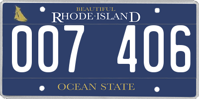 RI license plate 007406