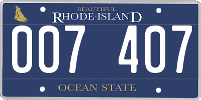 RI license plate 007407