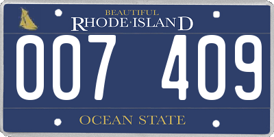 RI license plate 007409