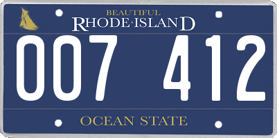 RI license plate 007412