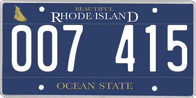 RI license plate 007415