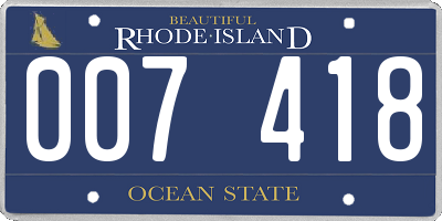 RI license plate 007418