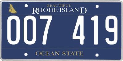 RI license plate 007419