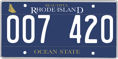 RI license plate 007420