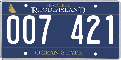 RI license plate 007421