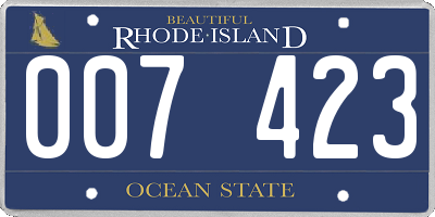 RI license plate 007423