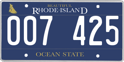 RI license plate 007425