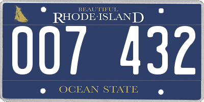 RI license plate 007432