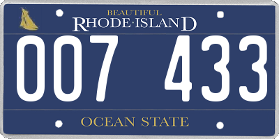 RI license plate 007433