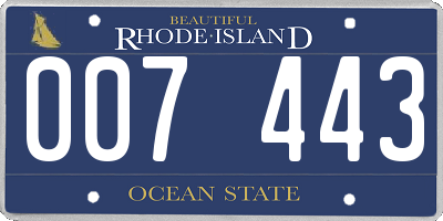 RI license plate 007443