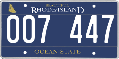 RI license plate 007447