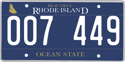 RI license plate 007449