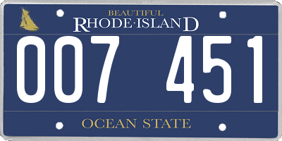 RI license plate 007451