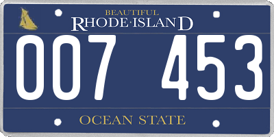 RI license plate 007453