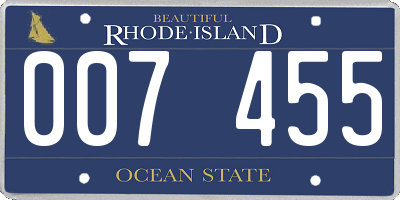 RI license plate 007455