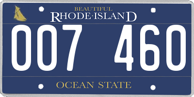 RI license plate 007460