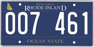 RI license plate 007461