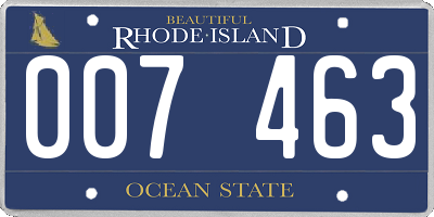 RI license plate 007463