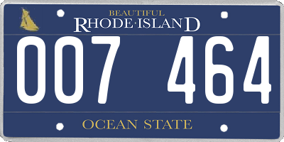 RI license plate 007464