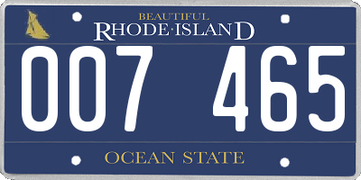 RI license plate 007465