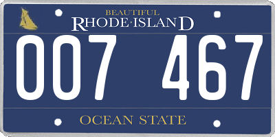RI license plate 007467