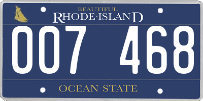 RI license plate 007468