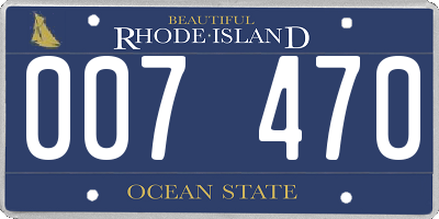 RI license plate 007470