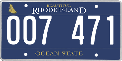 RI license plate 007471
