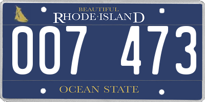 RI license plate 007473